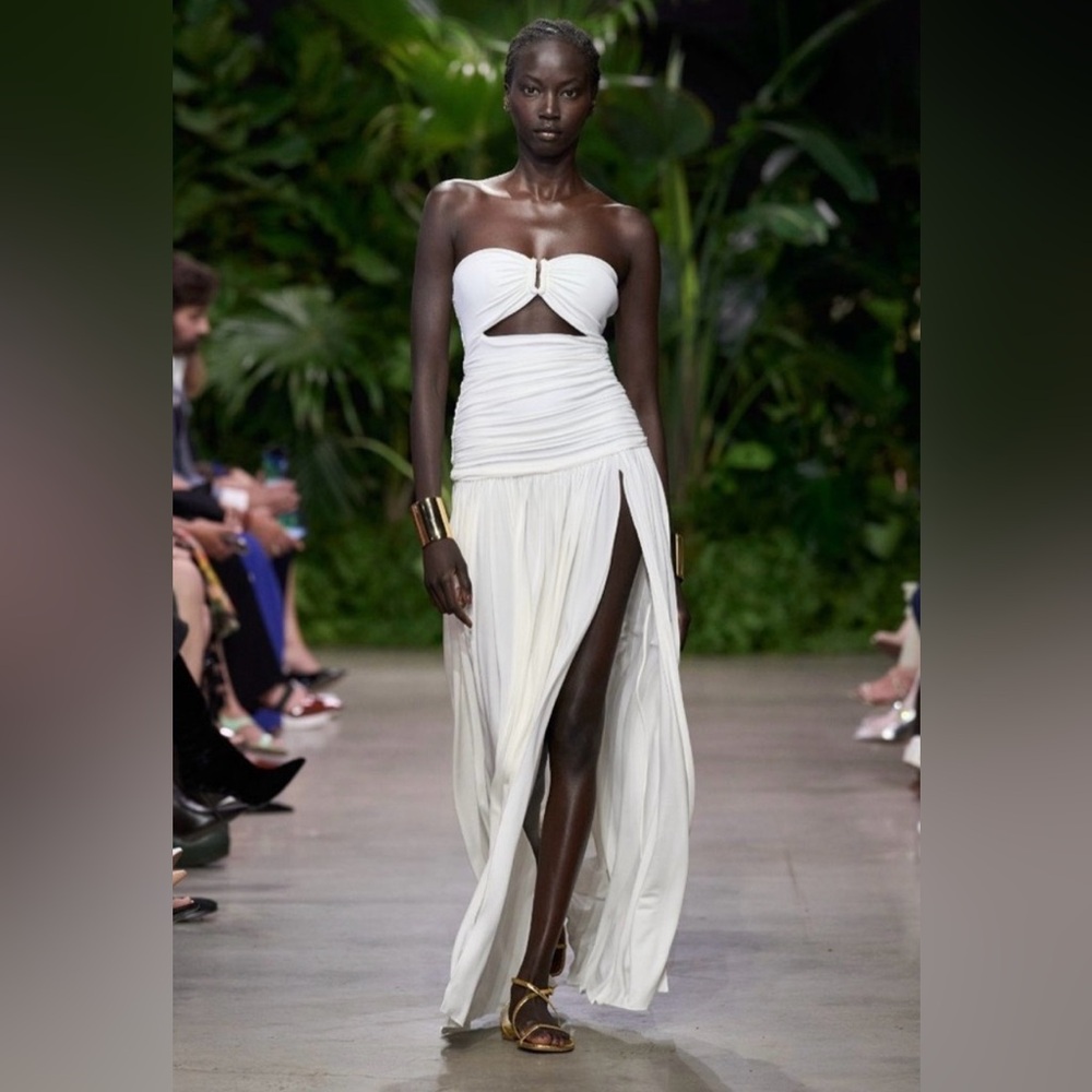 Michael Kors Strapless Cut-Out Jersey Dress